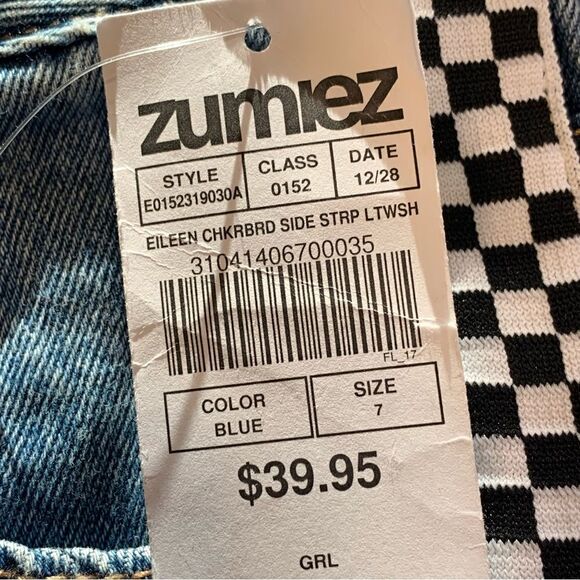 Empyre Eileen Mom Jeans Checkerboard Side Stripes Size 7 - Picture 7 of 12